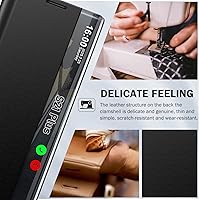 Vista 3 de Funda para Samsung Galaxy S21 Ultra 5G, Clear View Slim para Samsung S21 Ultra 5G, funda de lujo con espejo de policarbonato duro, soporte de cuero