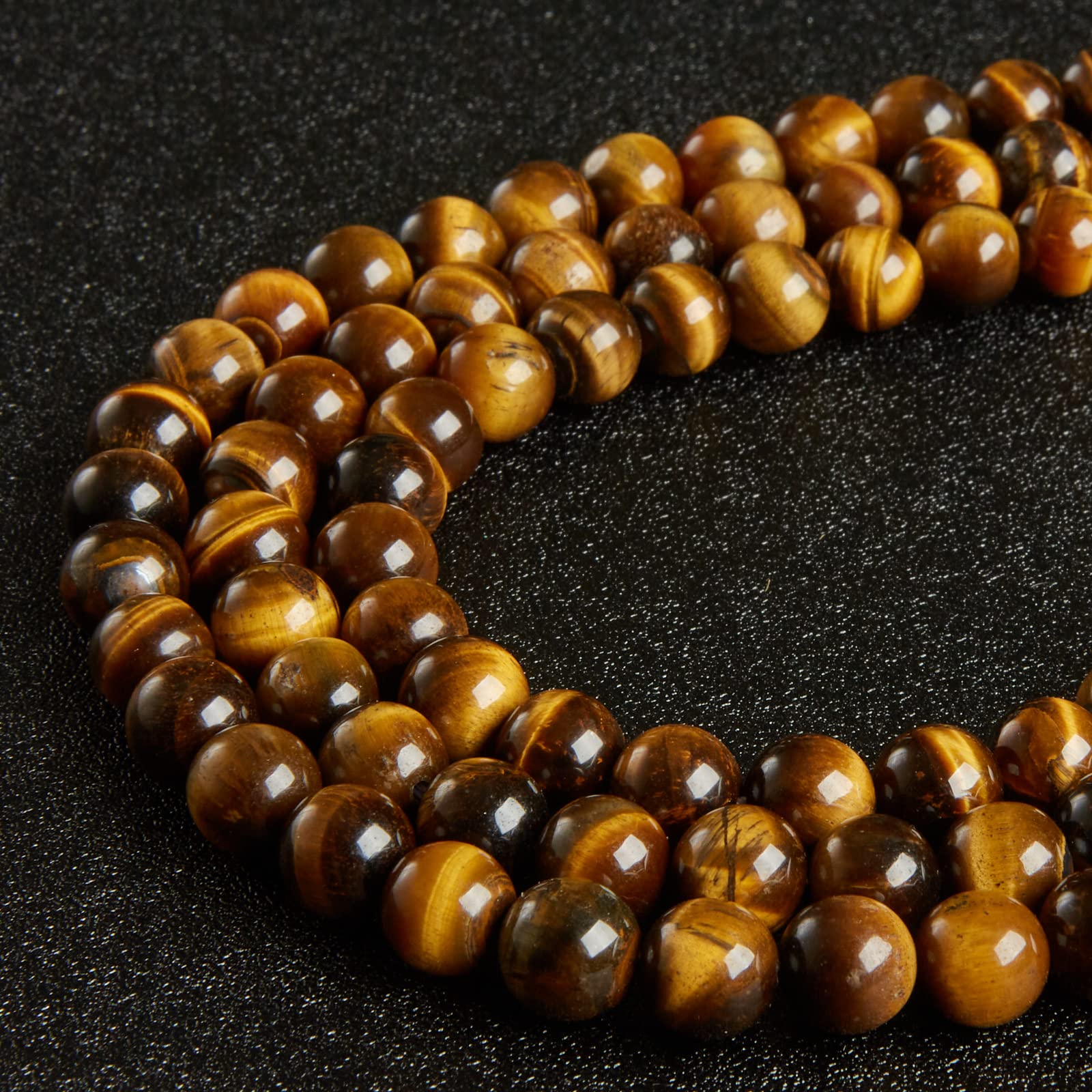 45 Perle Occhio Di Tigre Gialle 8mm – Pietre Naturali AAA Con Cordino Elastico Per Gioielli