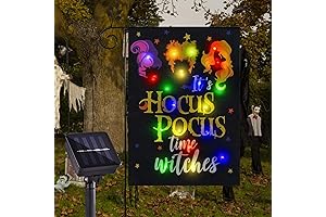 It's Hocus Pocus Time Solar Lighted Halloween Garden Flag
