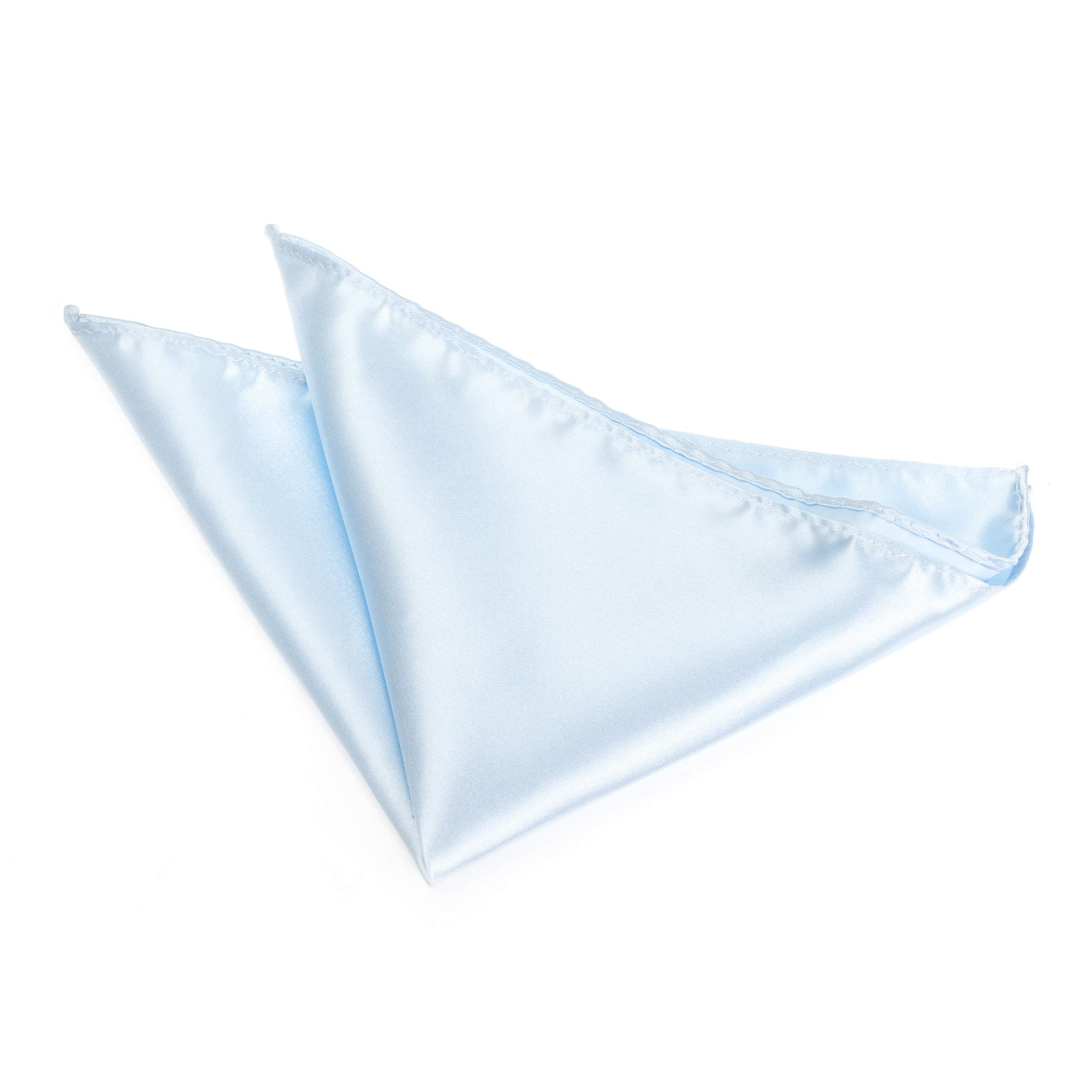 Satin Solid Colour Plain Polyester Pocket Square/Hanky/Handkerchief (Baby Blue)