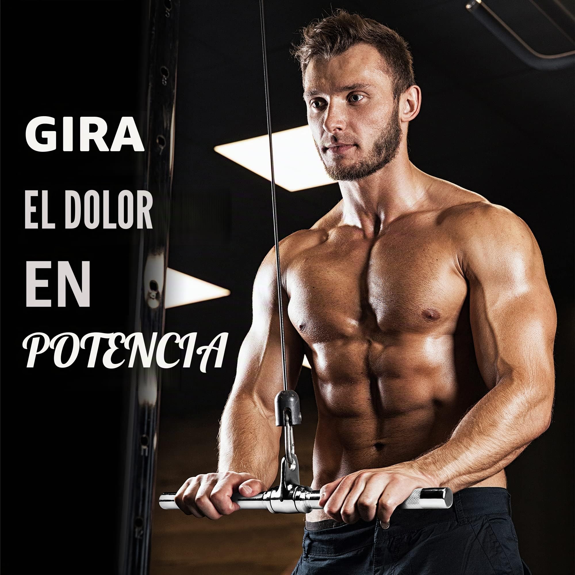 Yes4All Barra giratoria recta, accesorio de Cable de barra en forma de V para entrenamiento de pesas, accesorios de máquina de Cable para gimnasio en casa