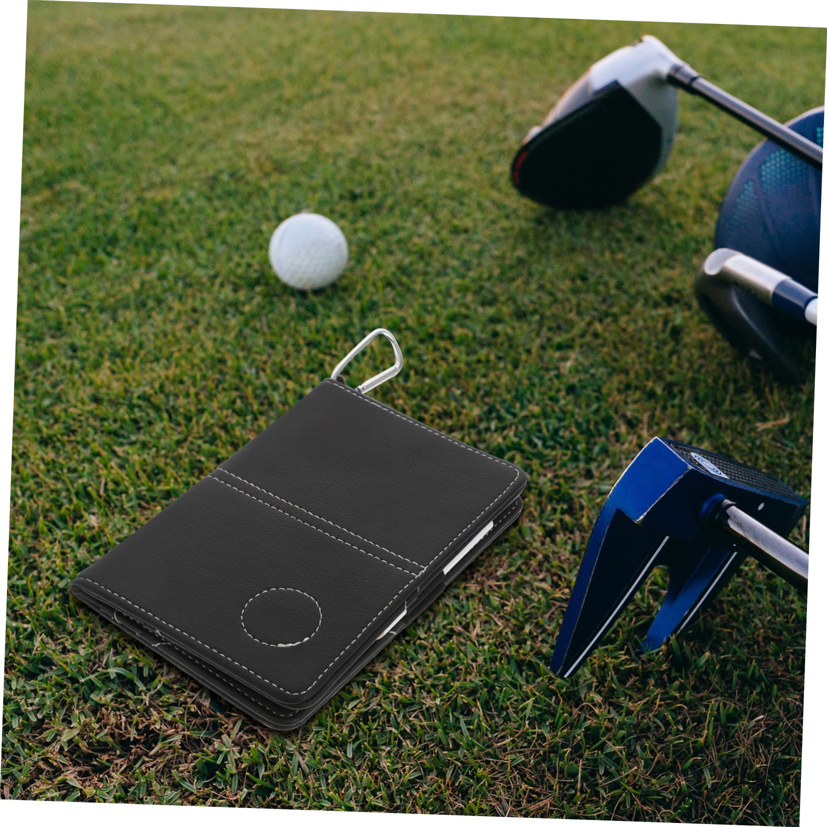Cuaderno de Puntuación de Golf Diseño Compacto de PU Negro para Proteger Tarjeta de Puntuación y Resistente para Uso Durante el Golf