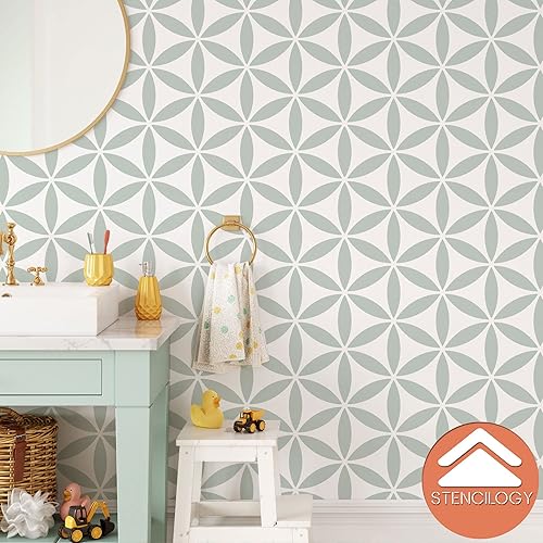 Miniatura 6 de STENCILOGY® / NILE - Plantilla de pared XL de 23 x 38 pulgadas, plantilla de flor de la vida, plantillas de pared grandes para pintar, Plantillas