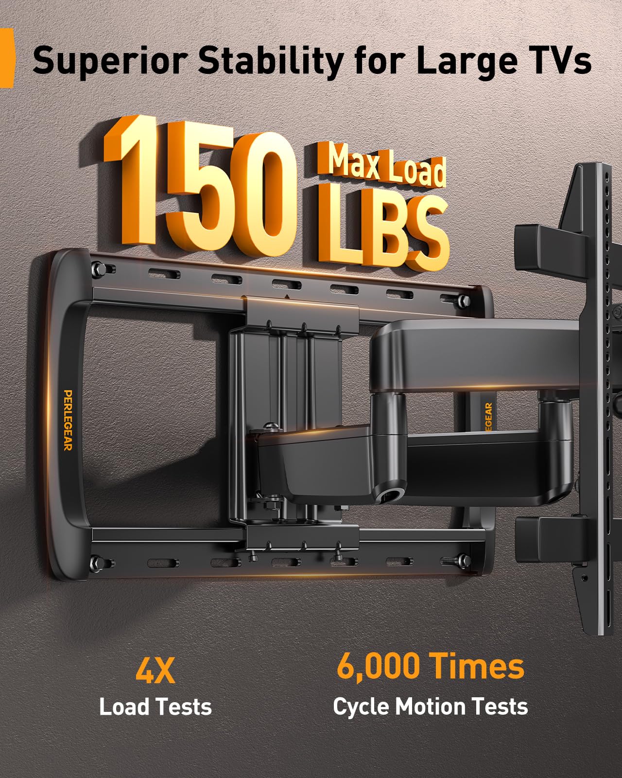 Perlegear Soporte de TV de movimiento completo