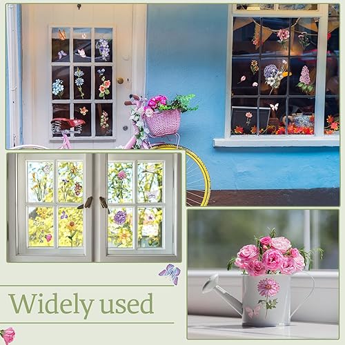 Miniatura 5 de Sinmoe 10 hojas de transferencia de flores para manualidades de 6 x 12 pulgadas, calcomanías vintage botánicas florales para muebles de