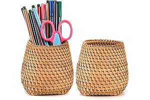 Hacaroa Decorative Pencil Holder: A Handcrafted Oasis for Your Workspace