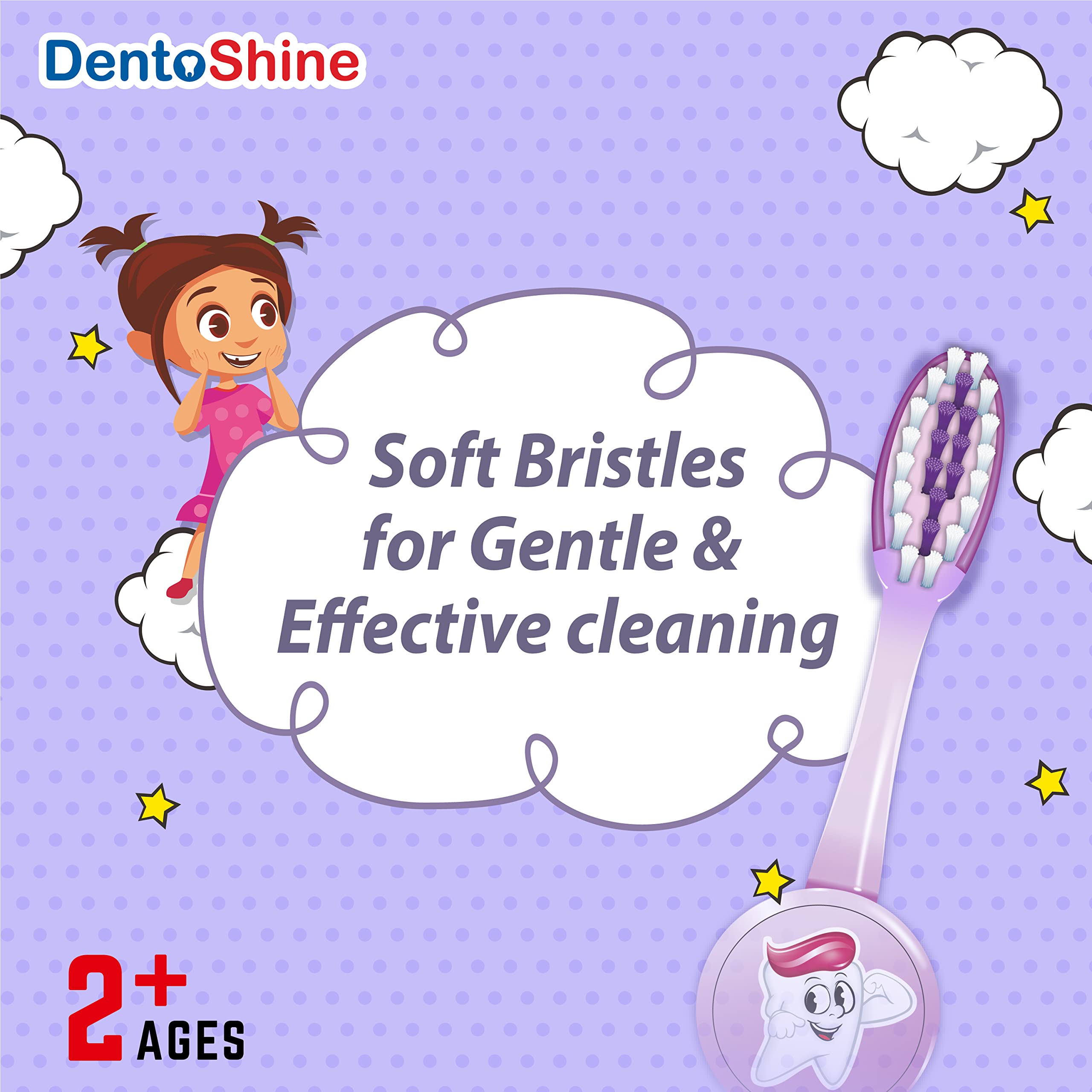 DentoShine Gel Toothpaste for Kids | Pack of 3 Flavors (Strawberry, Mango & Bubblegum (fun pack), 80g each) | IDA Accepted | Ages 2+ 4