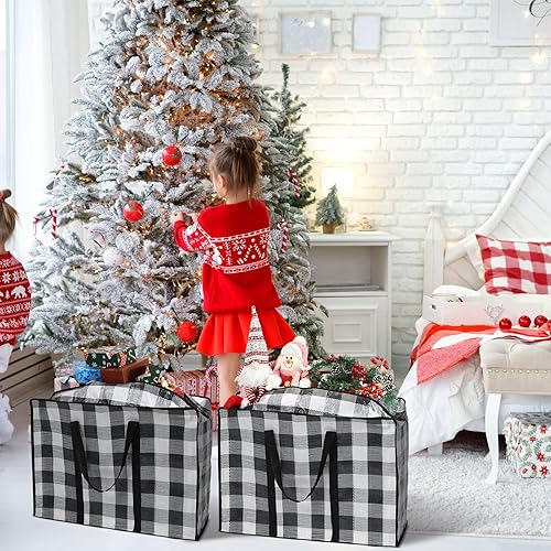 Miniatura 6 de Yeshone 6 bolsas de almacenamiento de Navidad extra grandes, 27 x 20 pulgadas, organizador de alta resistencia, bolsa de almacenamiento de Navidad