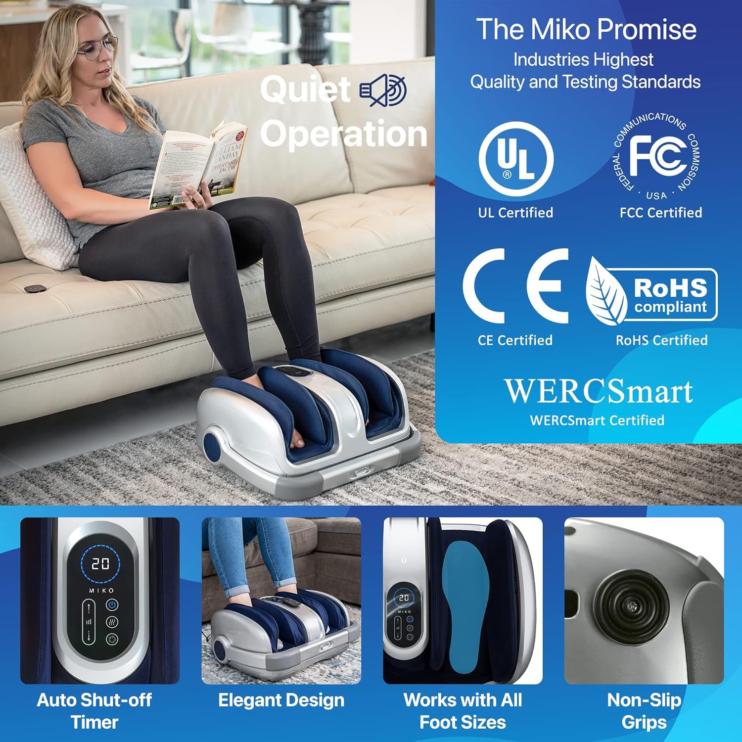 Amazon.com: MIKO Shiatsu Foot Massager for Circulation & Pain