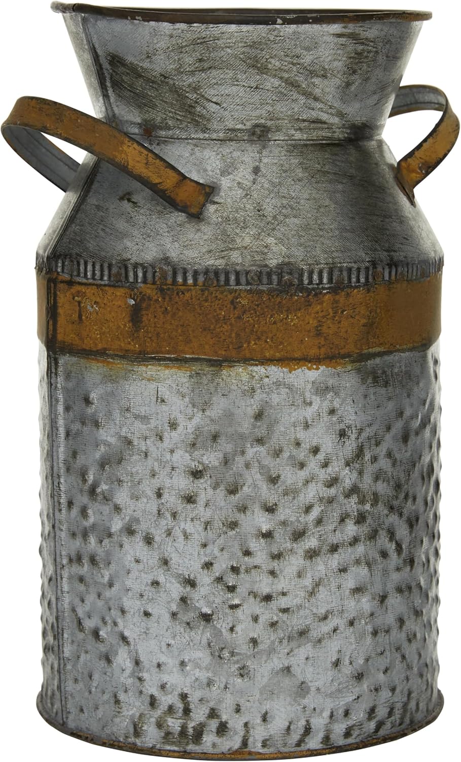 Gray and Rust Tin Farmhouse Jar-Shaped Table Vase