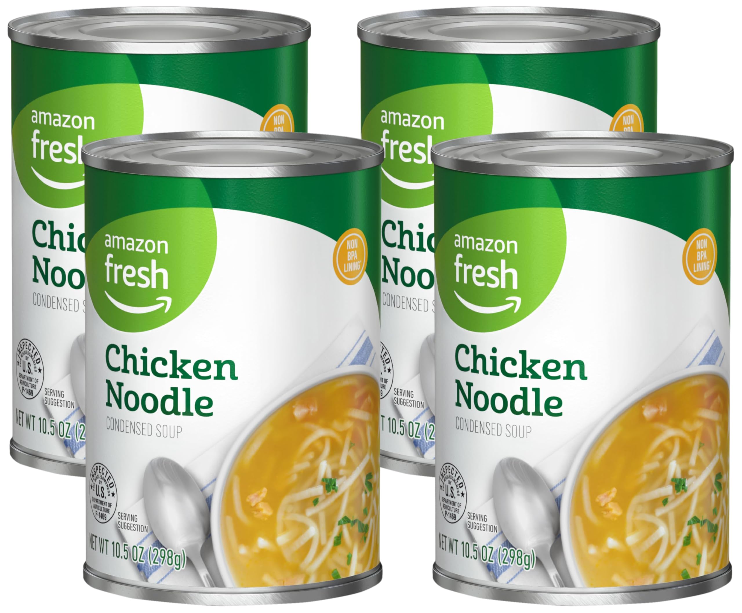 Amazon Fresh, Chicken Noodle, Condensed Soup, 10.5 Oz (Previously Happy Belly, Packaging May Vary) (Pack of 4)