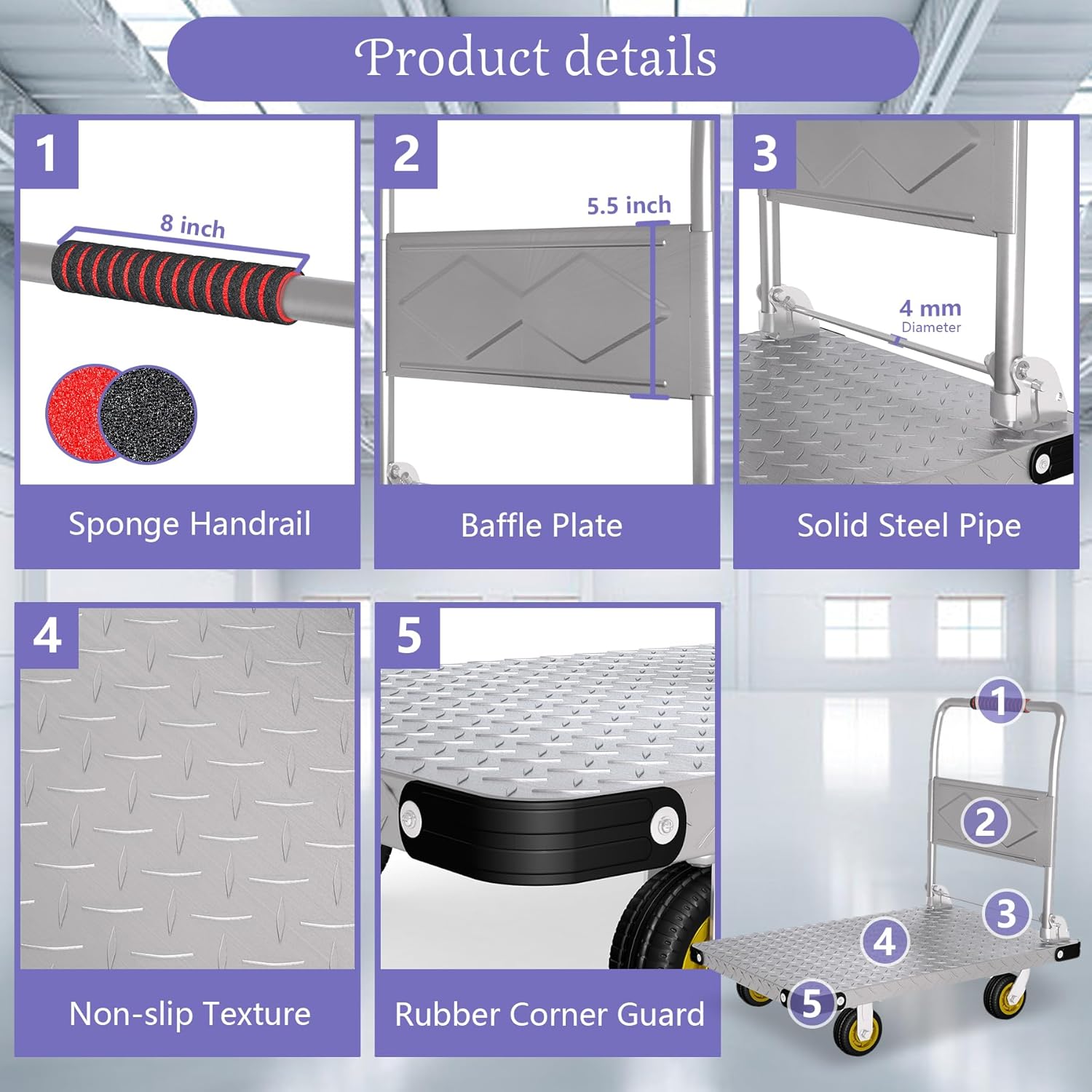 Heavy Duty Platform Truck Cart Foldable Flat Cart Push Cart Dolly Large Platform Cart w/ 5 Swivel Wheels 2000LBS Capacity Moving Hand Dolly for Groceries, Garage, Warehouse (35 L x 22.5 W) Heavy Duty Platform Truck Cart Foldable Flat Cart Push Cart Dolly Large Platform Cart w/ 5 Swivel Wheels 2000LBS Capacity Moving Hand Dolly for Groceries, Garage, Warehouse (35 L x 22.5 W)
