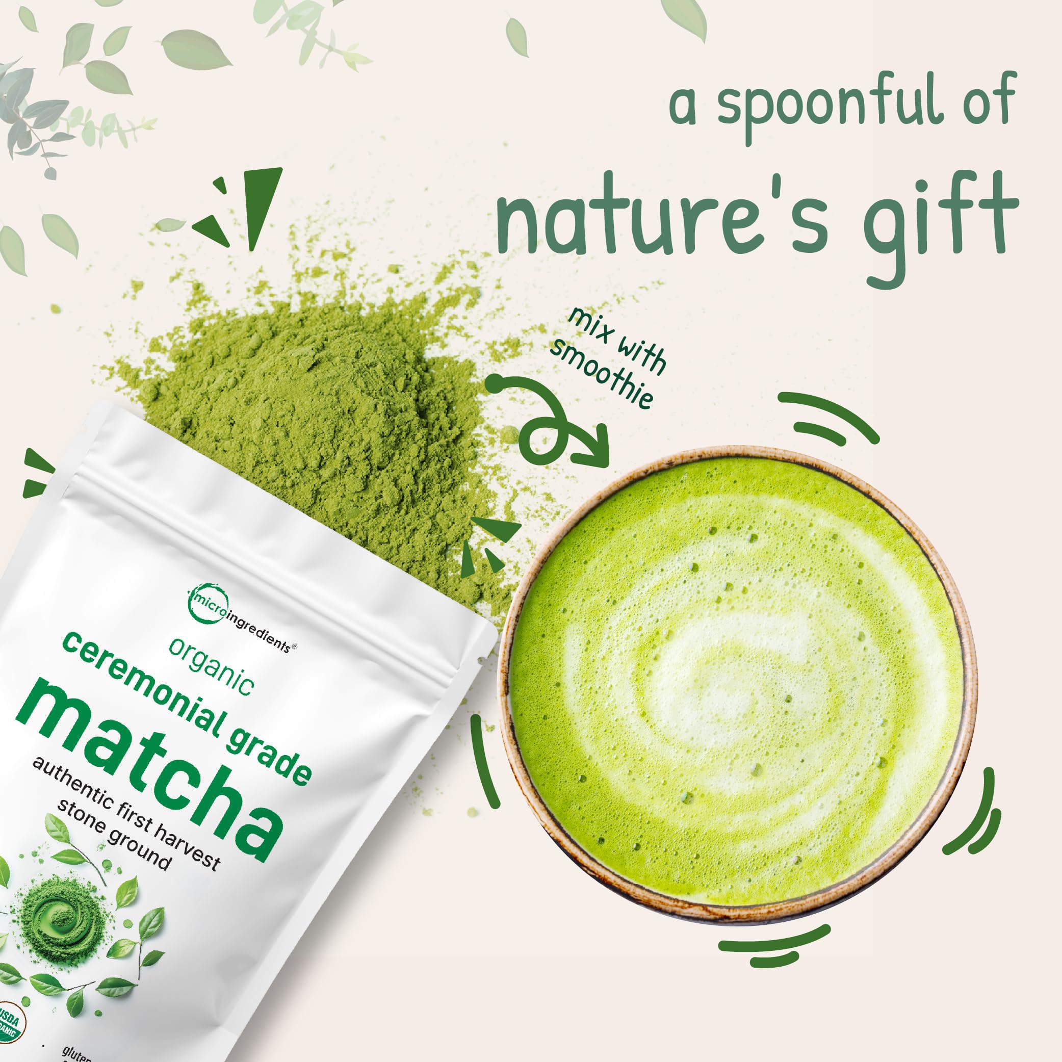 Organic Ceremonial Grade Matcha Powder 100 Servings First Harvest Authentic Japanese Origin 100 Barista-Grade Matcha Green Tea For — view 9