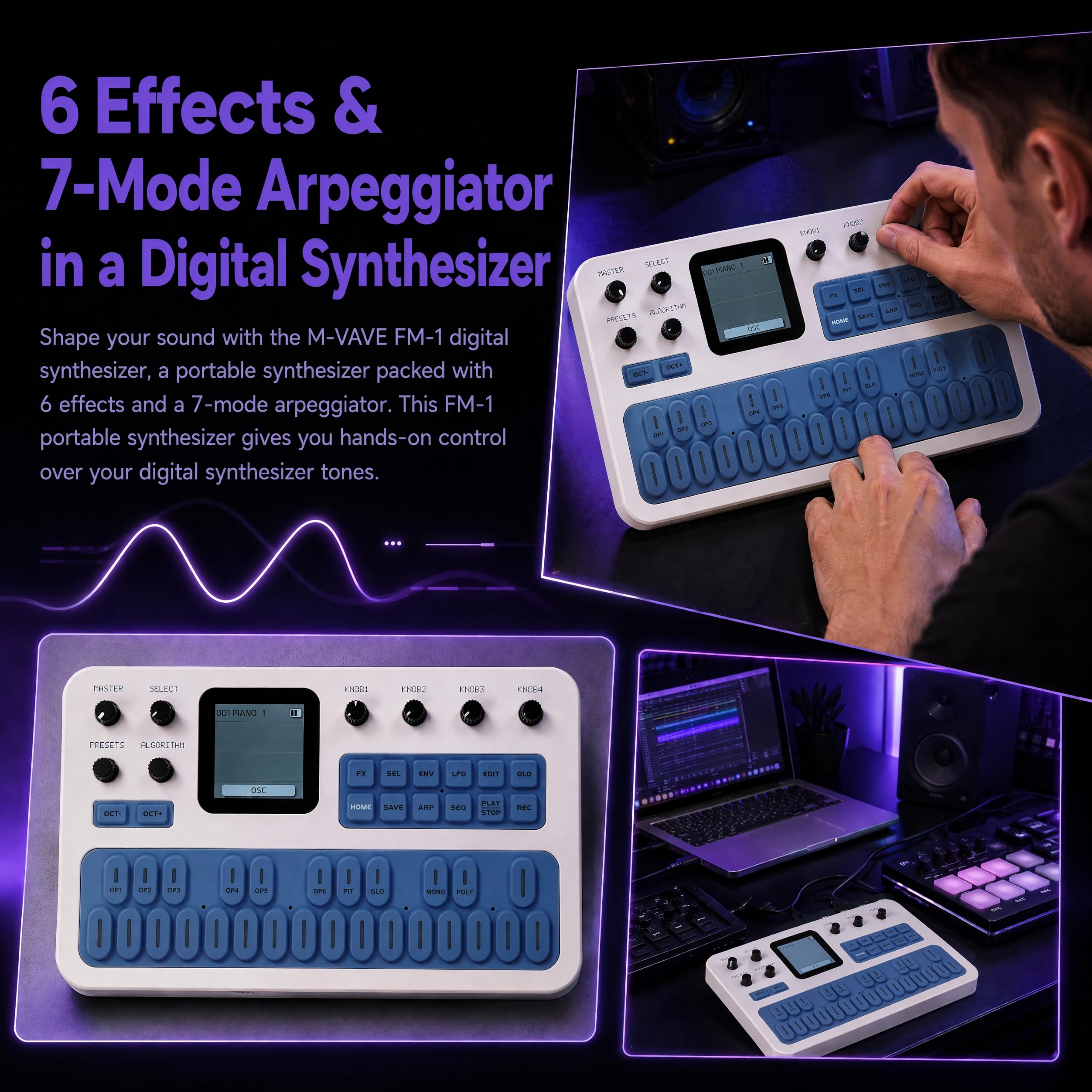 Amazon.com: M-VAVE FM-1 FM Synthesizer, Portable Digital