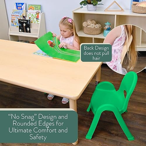 Miniatura 5 de Angeles Juego de 4 sillas apilables de 11 pulgadas (verde trébol) (AB7711PG4)