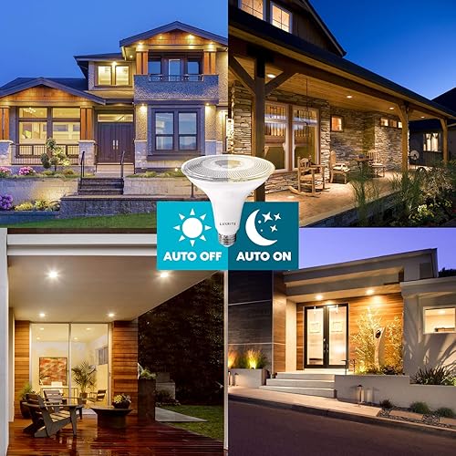 Miniatura 5 de LUXRITE Bombilla LED PAR38 del atardecer al amanecer, equivalente a 90 W, sensor de encendido y apagado automático, blanco suave de 3000 K, 1250