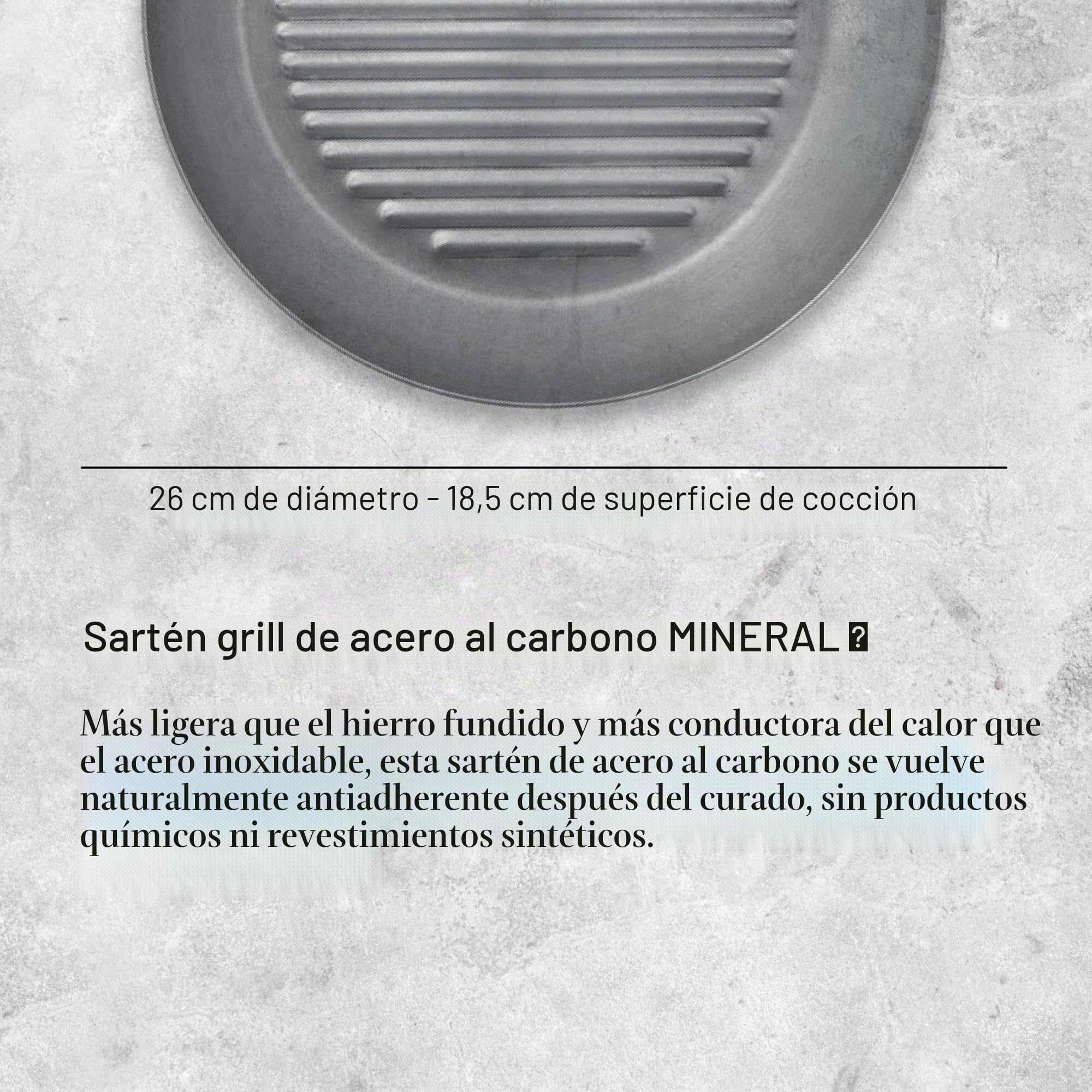 De Buyer, SARTEN GRILL HIERO MINERAL B ELEMENT Ø 26 CM,5613.26