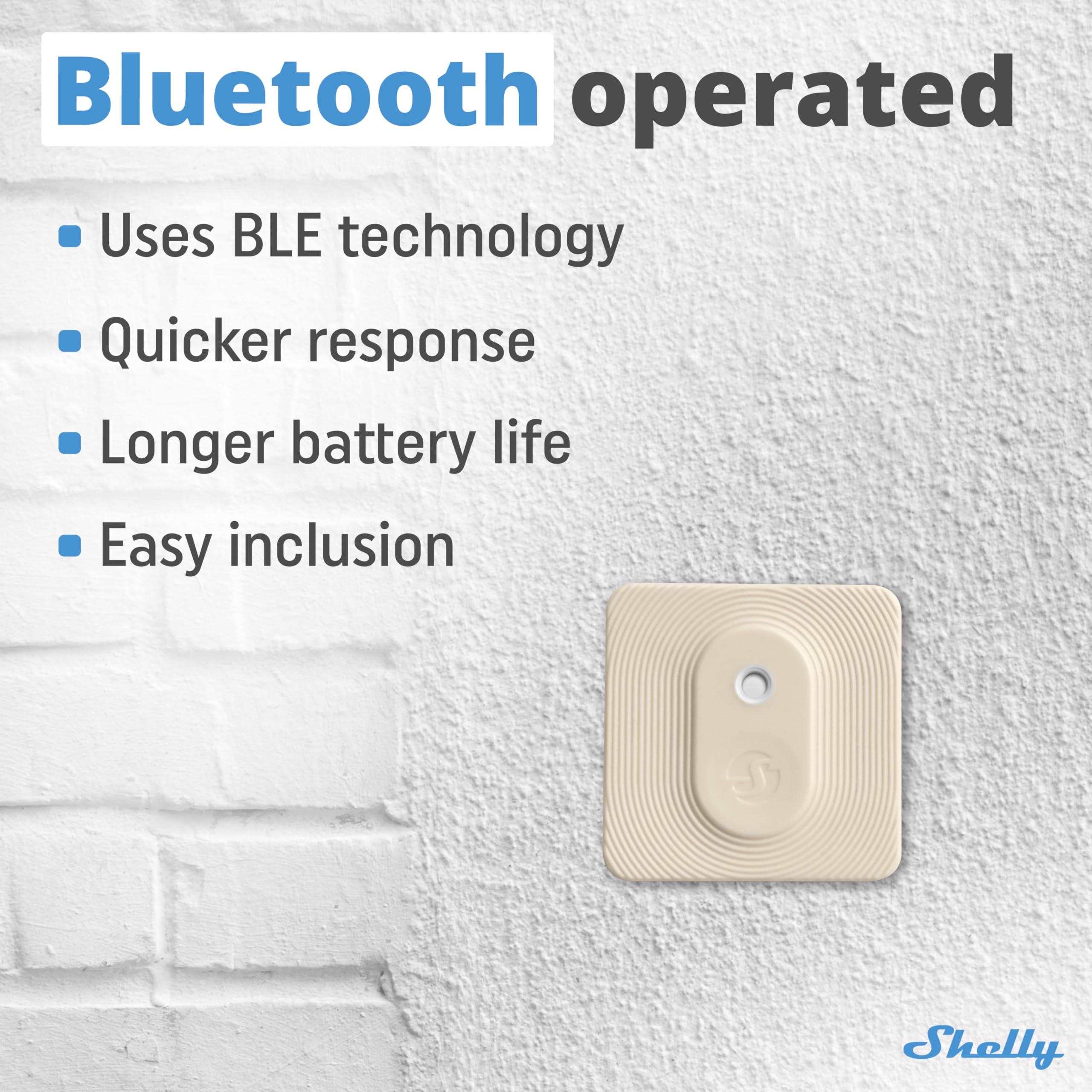 Shelly BLU H&T Kość Słoniowa - czujnik temperatury i wilgotności Bluetooth, inteligentny termometr i higrometr wewnętrzny/zewnętrzny, stopień ochrony IP54, nie wymaga HUB-a, zdalne sterowanie