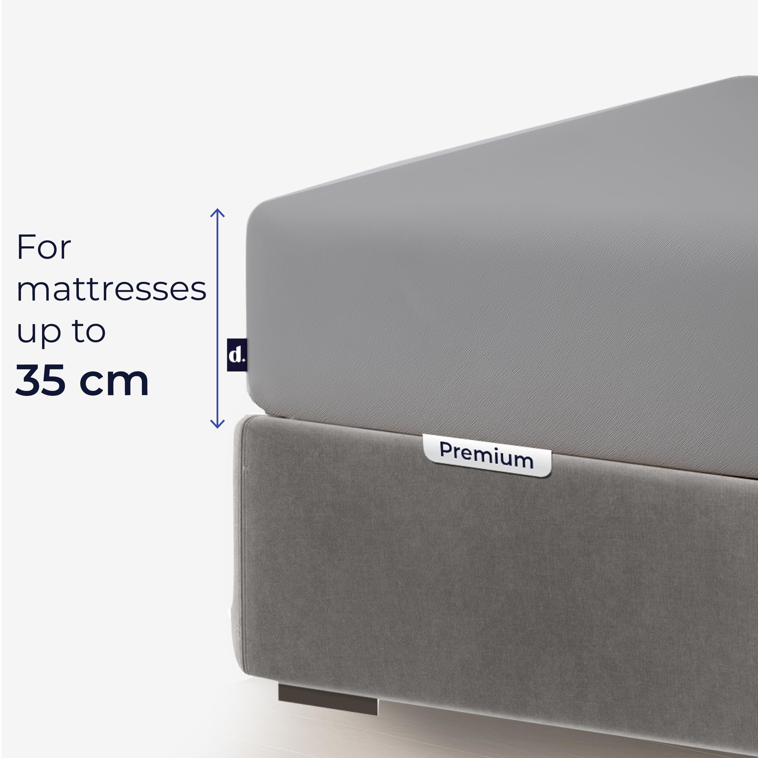 Dreamzie Prześcieradło Z Gumką 180x200 cm - Bawełna Premium Comfort Stretch, Głęboka Kieszeń 40 cm, Oeko-Tex - Antracyt