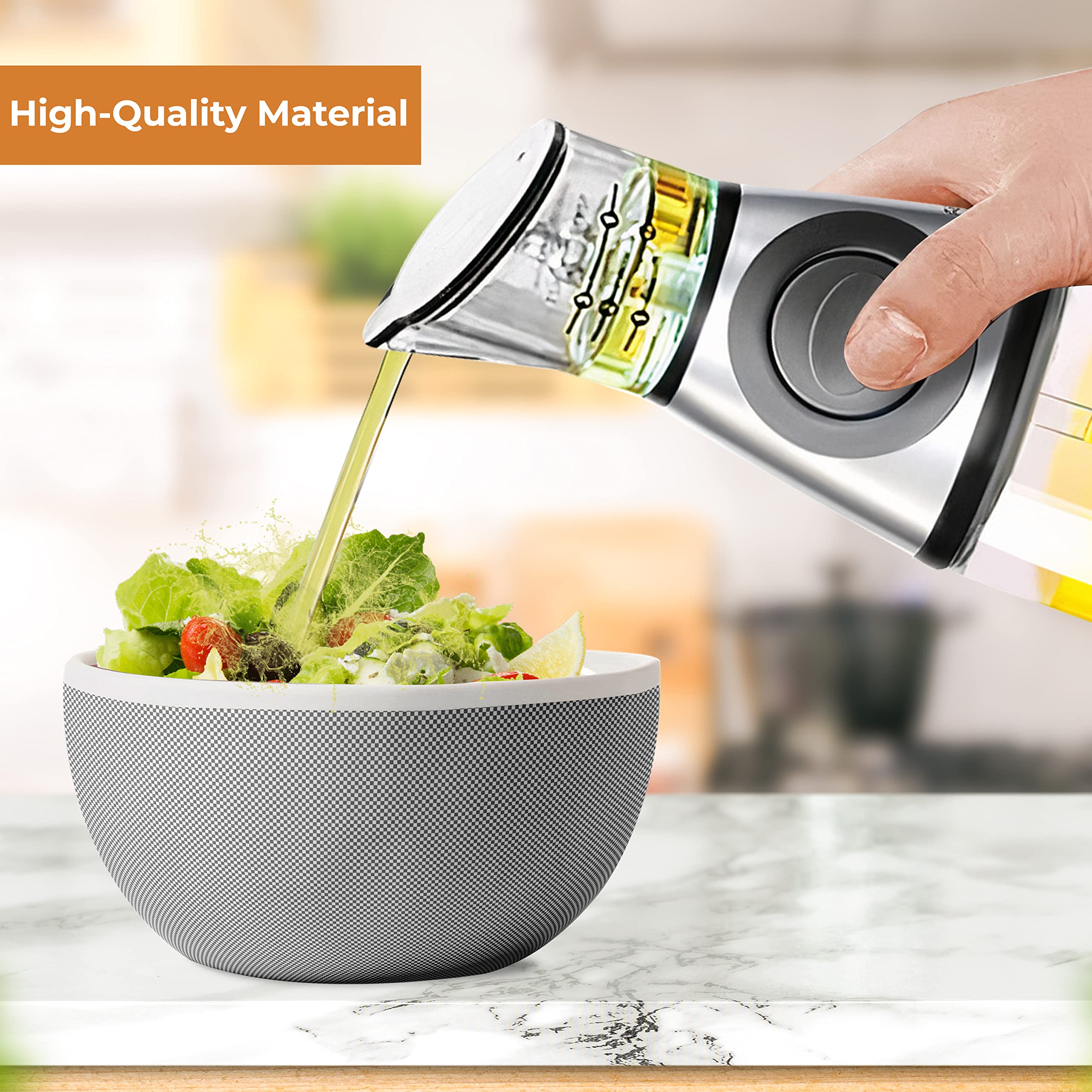 Dispensador De Aceite De Vidrio 750 Ml - Con Medidor Y Tapón De Corcho, Para Cocina Y Restaurante