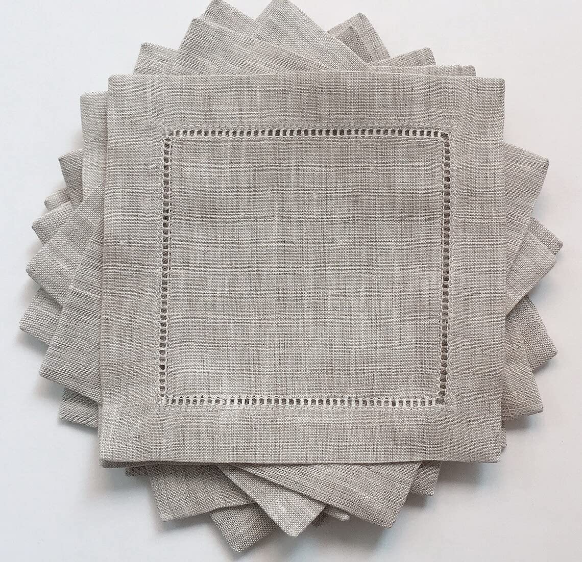 12 Pezzi tovaglioli da Cocktail tovaglioli in Tessuto di Cotone e Lino 8"x 8" (20x20 cm)