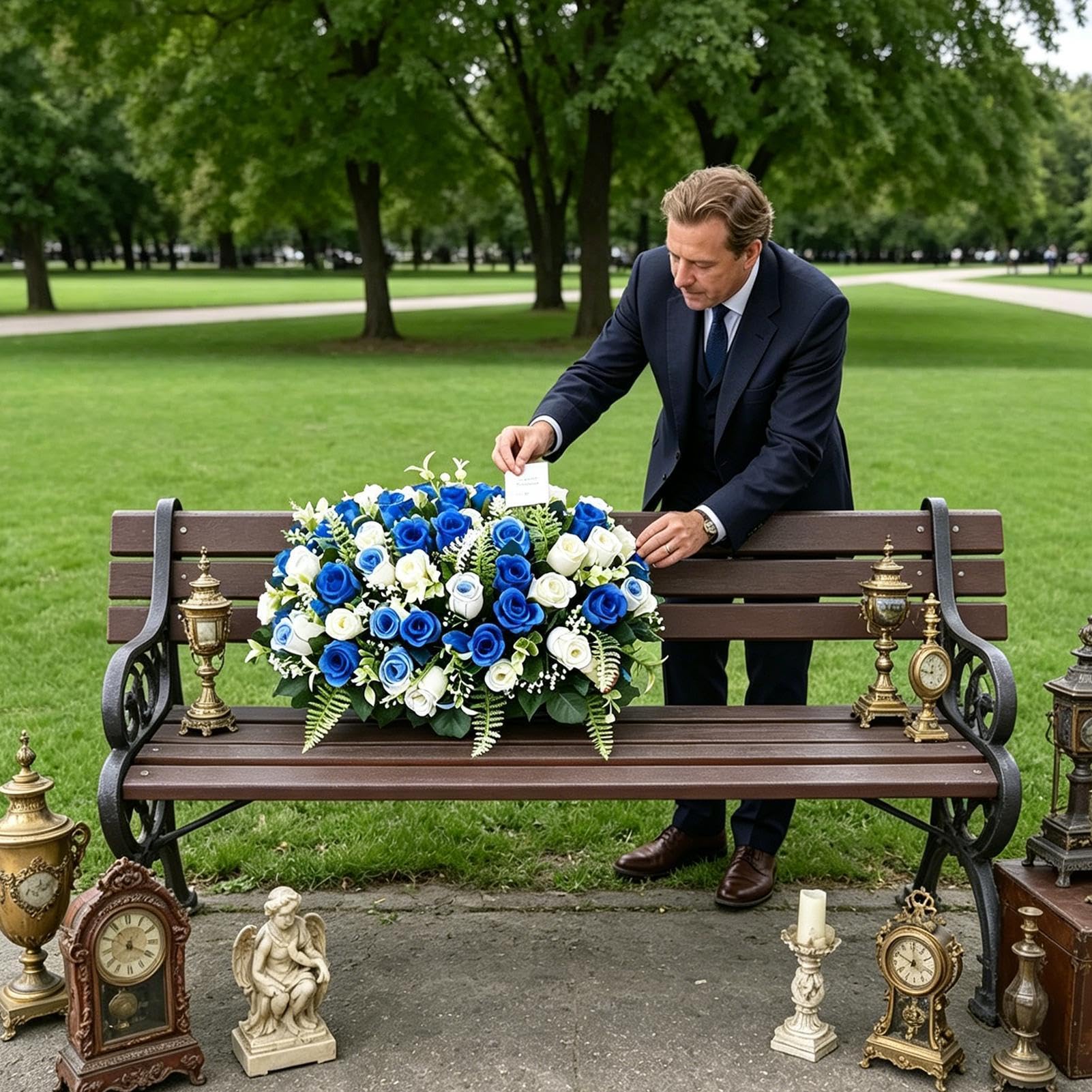 Générique Fleurs artificielles pour cimetière Roses artificielles mémorial