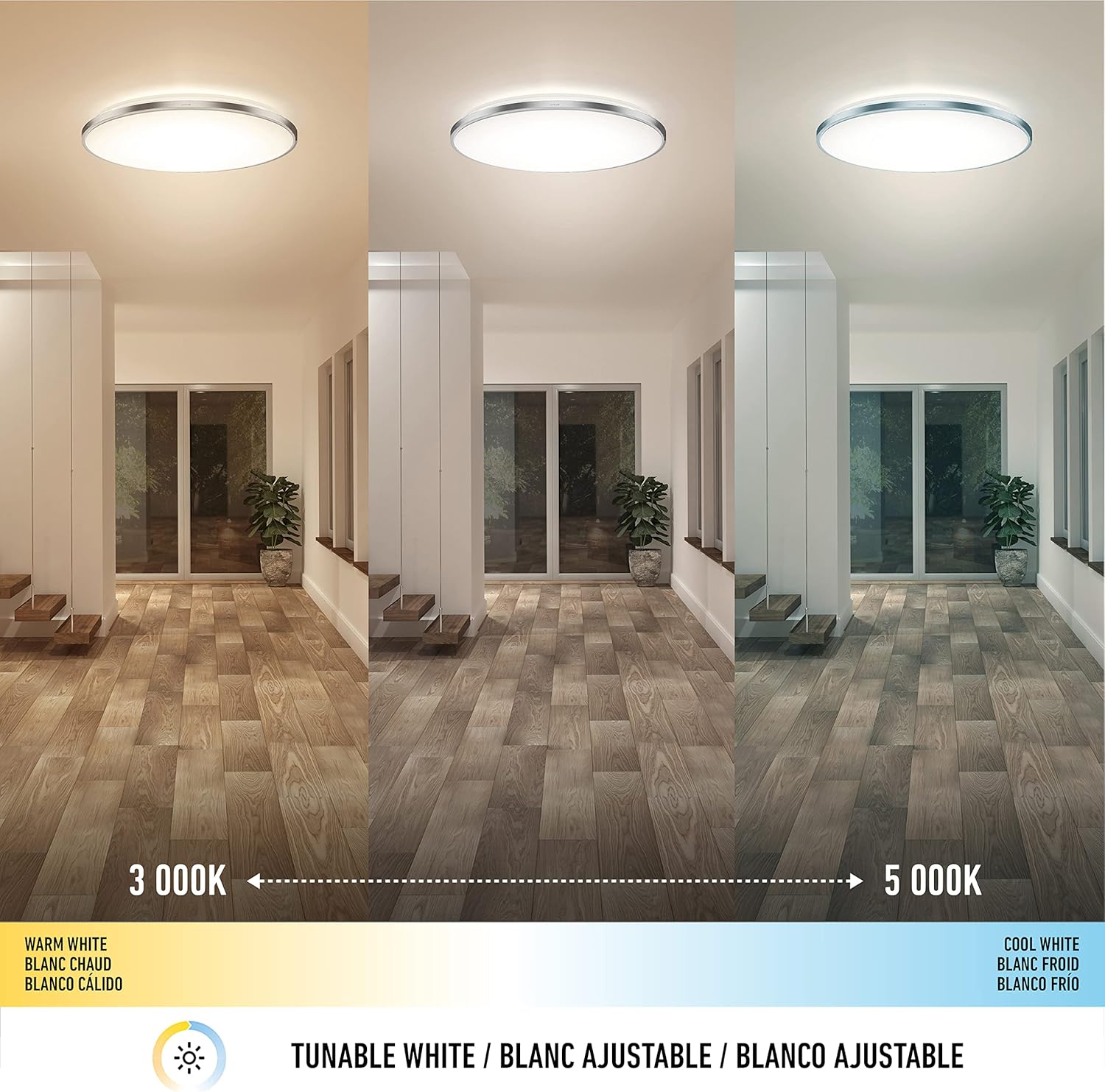 Artika Jupiter LED-Integrated Ceiling Light Fixture, Chrome