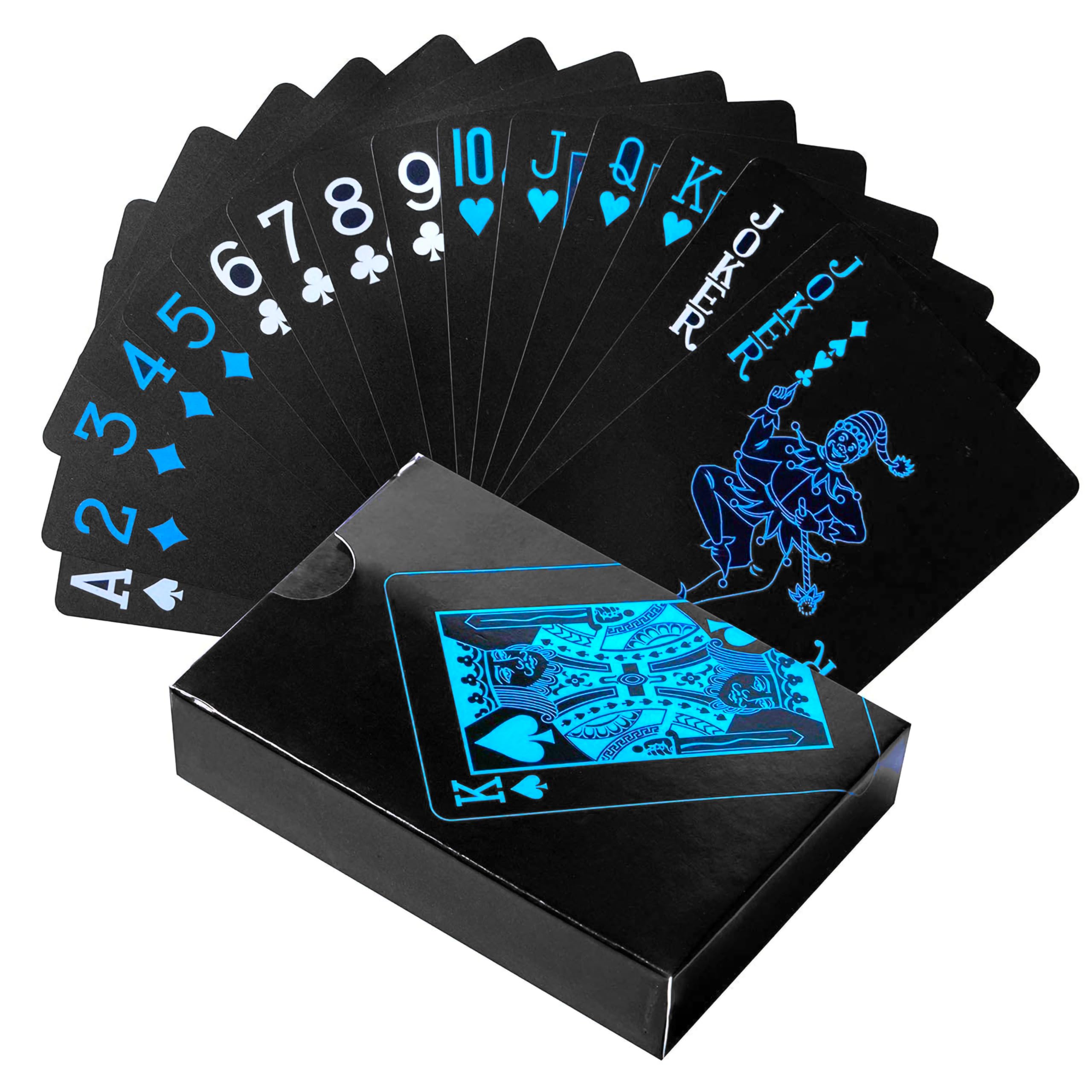 VGRASSP Black Deck of Waterproof Cards Flexible Use for Party Game PVC Black Playing Cards