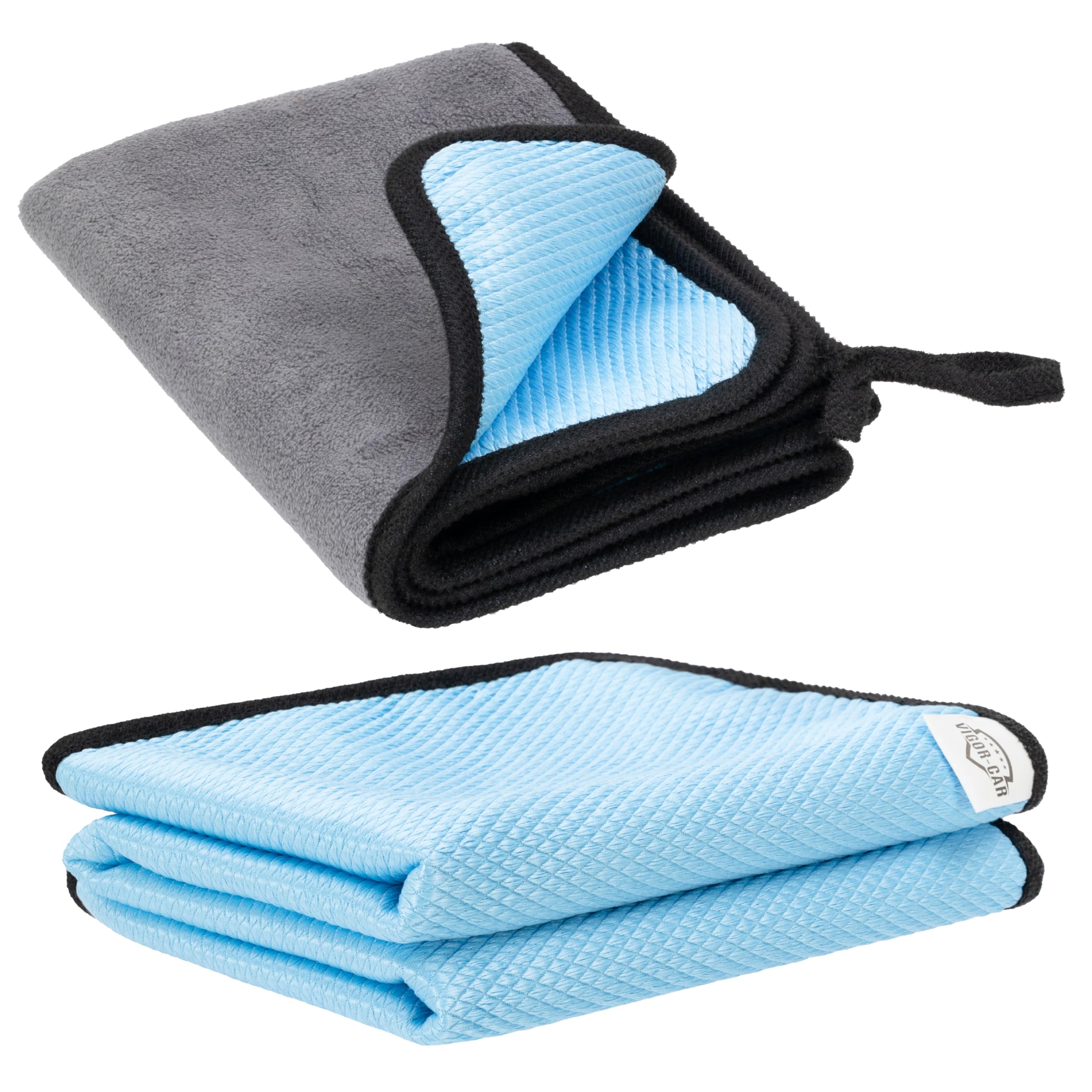 Generico Panni in Microfibra per Auto - Doppia Texture 620/300 gsm, Anti-Lint, con Gancio - Ideali per Pulizia Interna ed Esterna, Set da 2 Pezzi