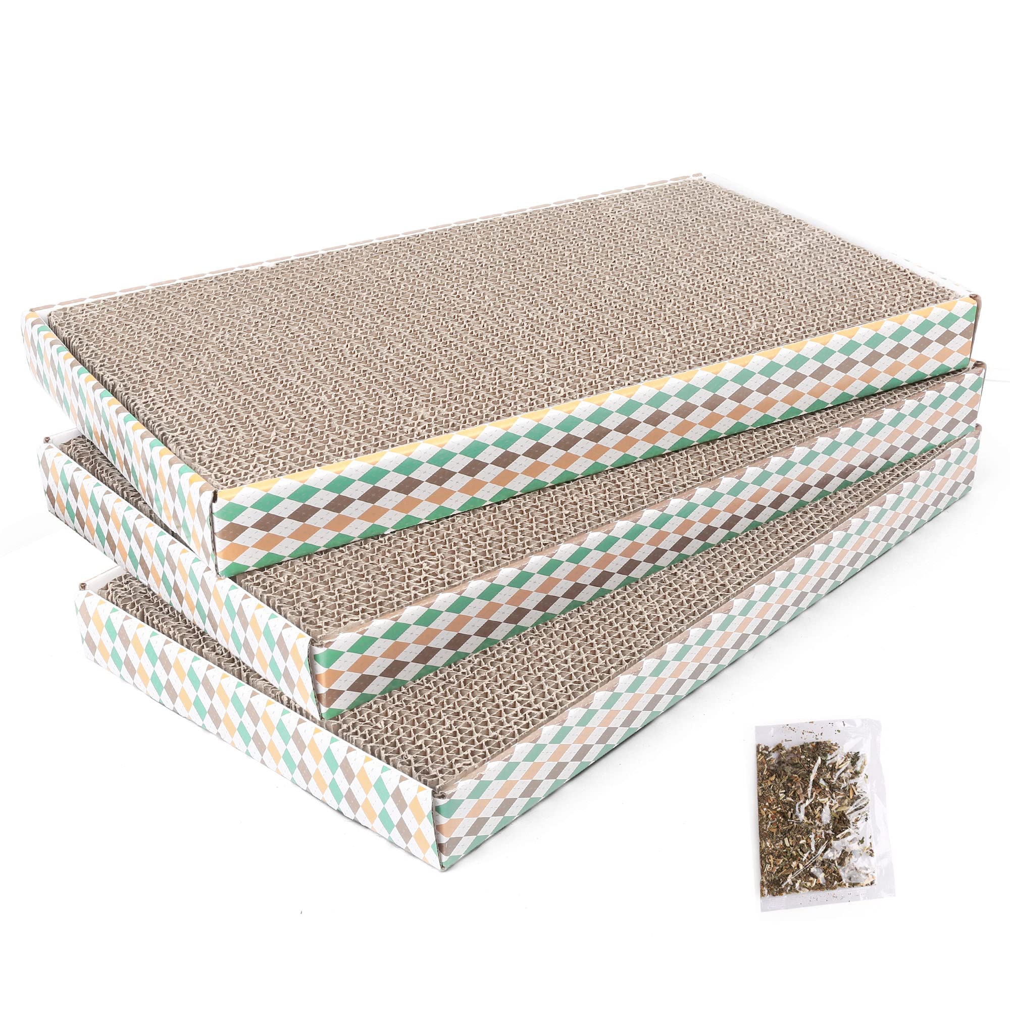 PrimePets Wide Cardboard Cat Scratcher, 3 Pack Reversible Cat Scratch Pad with Box, Flat Corrugated Board Replacement for Furniture Protection, Catnip Included (B08QVFWWNL) Amazon Price History, Amazon Price Tracker
