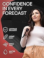 Vista 104 de REPEL Windproof Travel Umbrella - Compact & Withstands Winds up to 85MPH , Strongest Premium Auto Folding Umbrella for Rain and Sun - Durable, Light