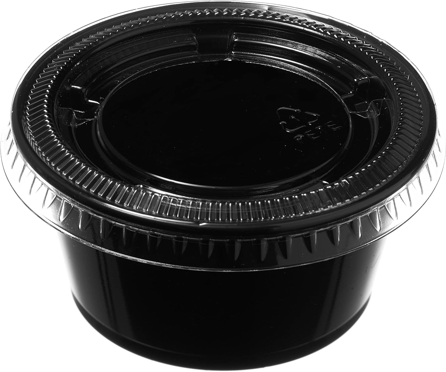 2 Oz Leak Proof Black Plastic Condiment Souffle Containers with Lids - Plastic Black Portion Cups with Plastic Lid Perfect for Sauces, Samples, Slime, Jello Shot, Food Storage (2 Ounce) (500)