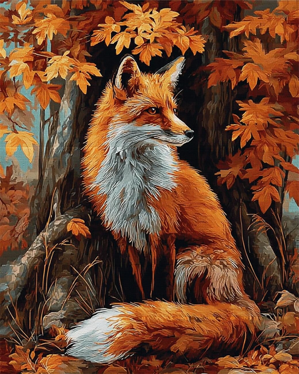 Rkflgew G Diy Seed Bead Embroidery Kits Forests Fox 30X40cm