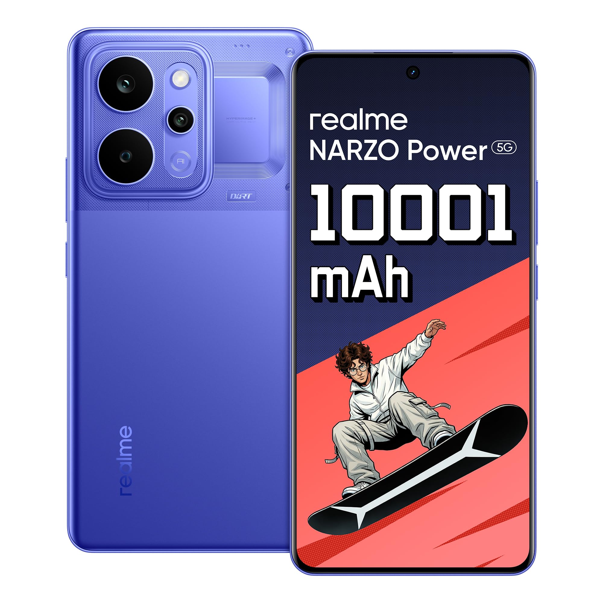 realme NARZO Power 5G (Titan Blue,8GB+256GB) 10001mAh Power. Stay Unstoppable. | 144Hz Curved+ AMOLED Display | Revolutionary Dual-Chip System | 50MP Sony OIS Camera