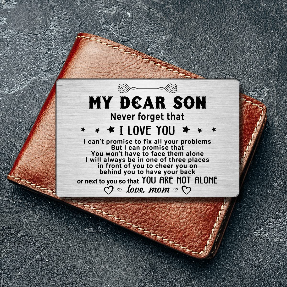 1pc To My Daughter Engraved Metal Wallet Insert Card Inspirational
