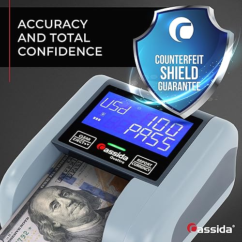 Miniatura 9 de Cassida Quattro Detector automático de falsificación de moneda rápido con sensores avanzados UV MG IR MT WT grosor tamaño  Alimentación de toda
