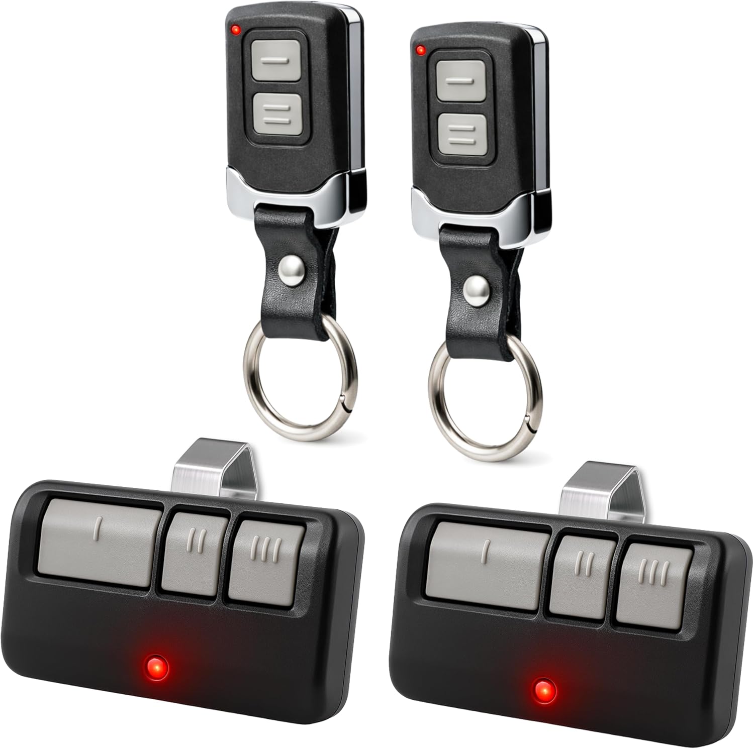 4X for LiftMaster Chamberlain Craftsman Universal Garage Door Opener Remote, 893LM 893Max 891LM 371LM 373LM 971LM 973LM, Remote Keychain Bundle, Extra Long-Range