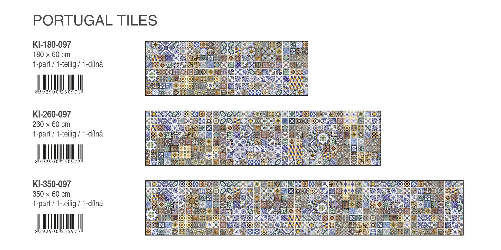 Samoprzylepna folia kuchenna z powłoką ochronną, PORTUGAL TILES, 350 x 60 cm, wodoodporna folia do kuchni, jakość premium