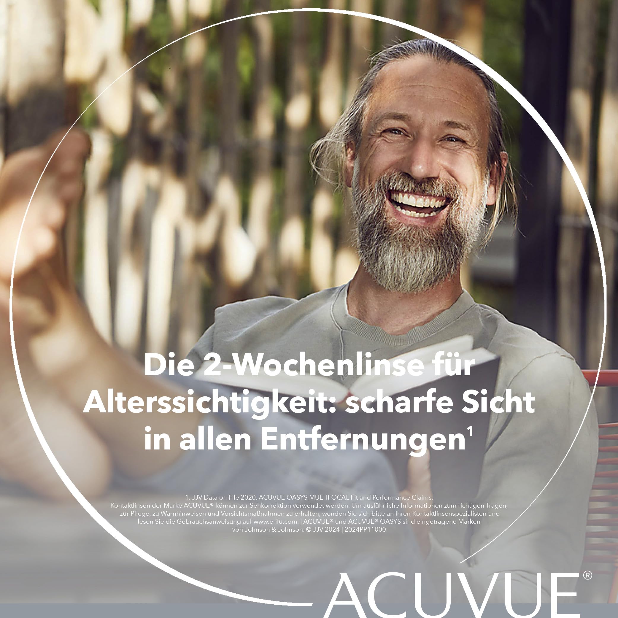 ACUVUE OASYS MULTIFOCAL 2-Wochen-Kontaktlinsen für den Nah-, Zwischen- und Fernbereich – -6,25 dpt, Add. Hoch und BC 8,4 – Mit UV Schutz und Austrocknungsschutz – 6 Linsen