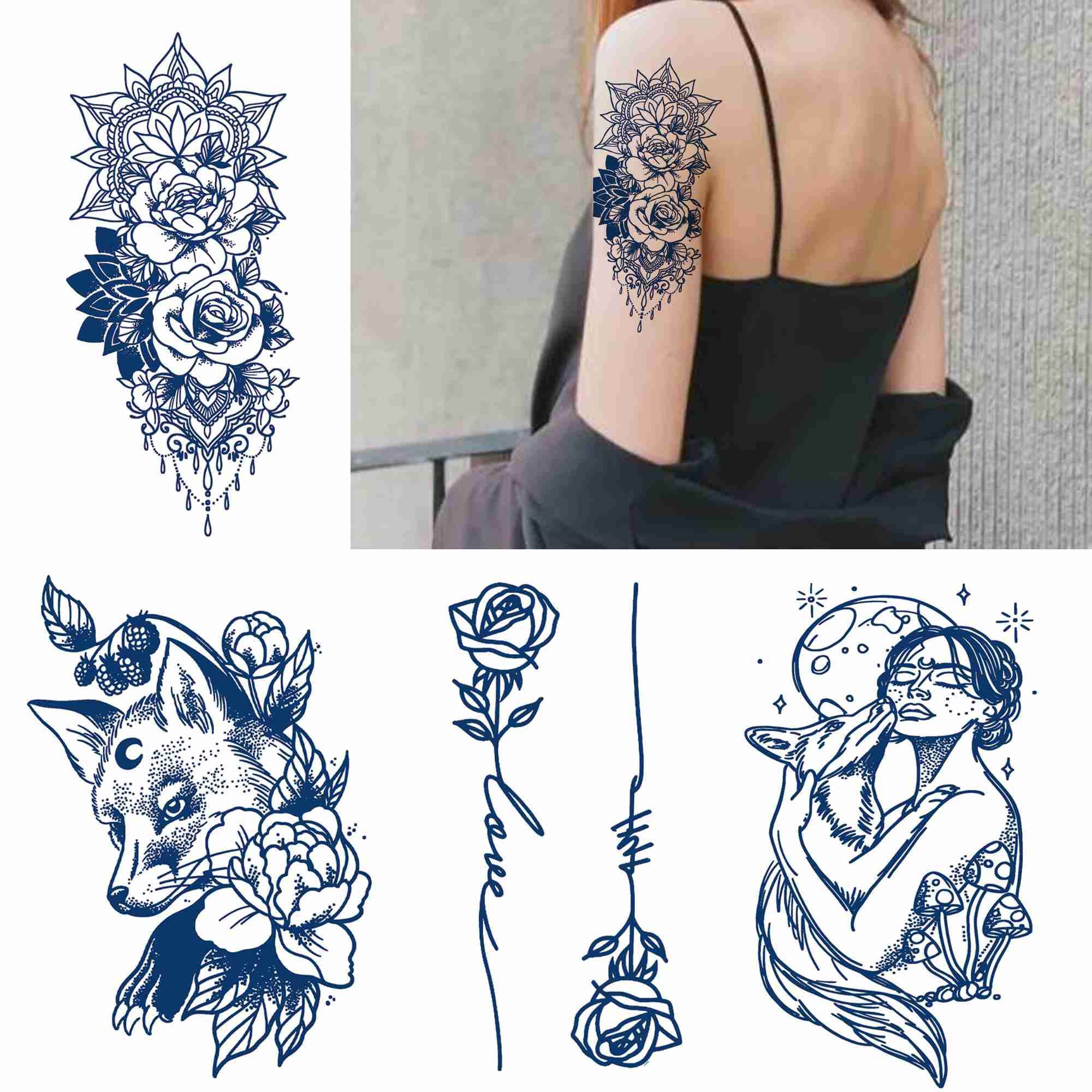 Buy 4 Sheets Juice Tattoo Temporary Tattoo Semi Permanent Tattoo