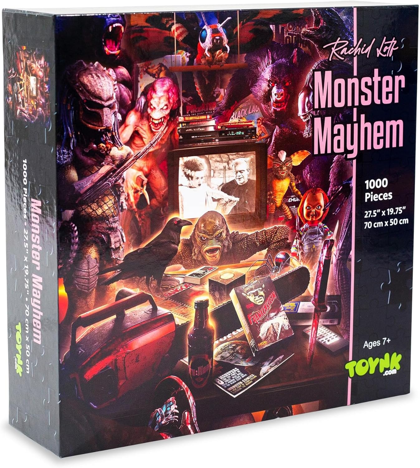Monster Mayhem 1000-Piece Jigsaw Puzzle By Rachid Lotf | Fun Brain Teaser, Toys & Games | 28 x 20 Inches