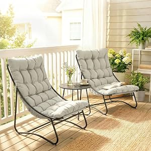 Outsunny 3 Piece Outdoor Bistro Set, Round Patio Table and Chairs with Breathable Mesh Seat and Cushions, Small Patio Furniture Set for 2 for Porch, Garden, Balcony, Light Grey