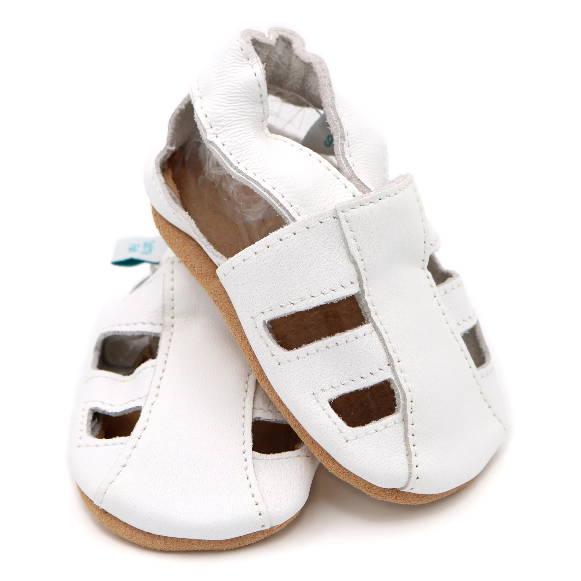 Dotty Fish Sandales Bébé & Enfant en Cuir – Semelle Souple Antidérapante, Chaussures Premiers Pas, Sensation Pieds Nus, Respirantes. Garçons et filles - 4