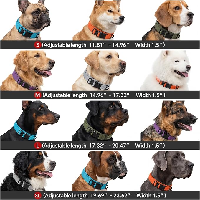 Collar táctico duradero para perros, talla L color púrpura miniatura 6