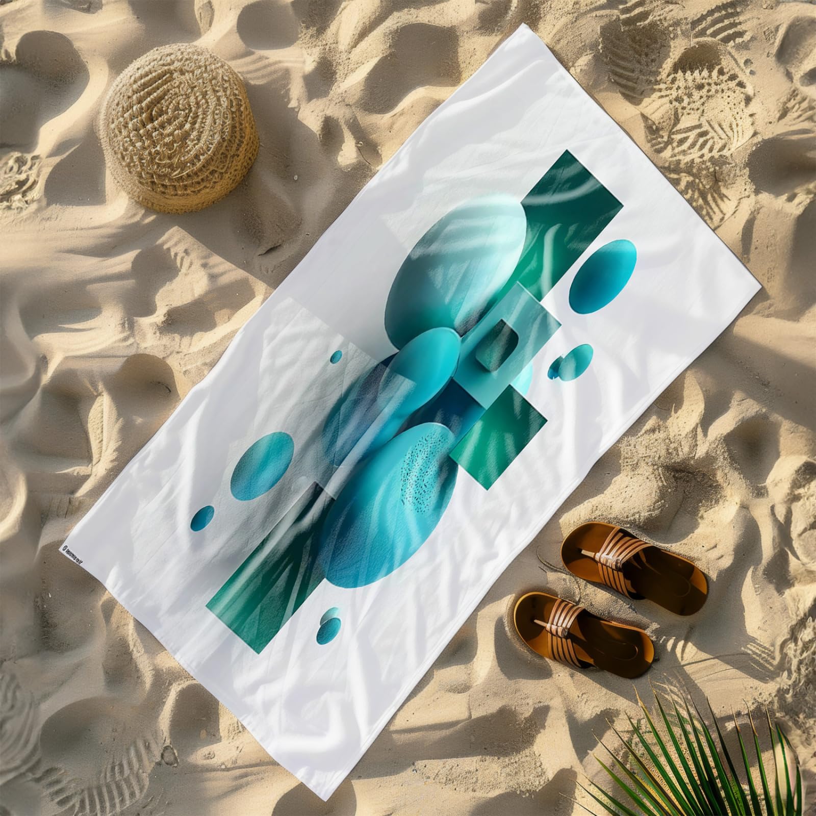 Drap de Plage XXL 200X200 Abstract Bleu Serviettes de Plage en Microfibre,Serviette Piscine Extra Large sans Sable pour Adultes Séchage Rapide
