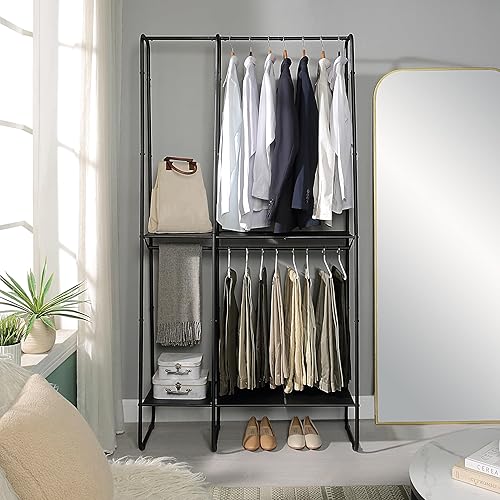 Miniatura 7 de SunnyPoint Percheros de ropa independientes extra grandes para colgar ropa, estante de metal resistente para ropa y accesorios, solución de