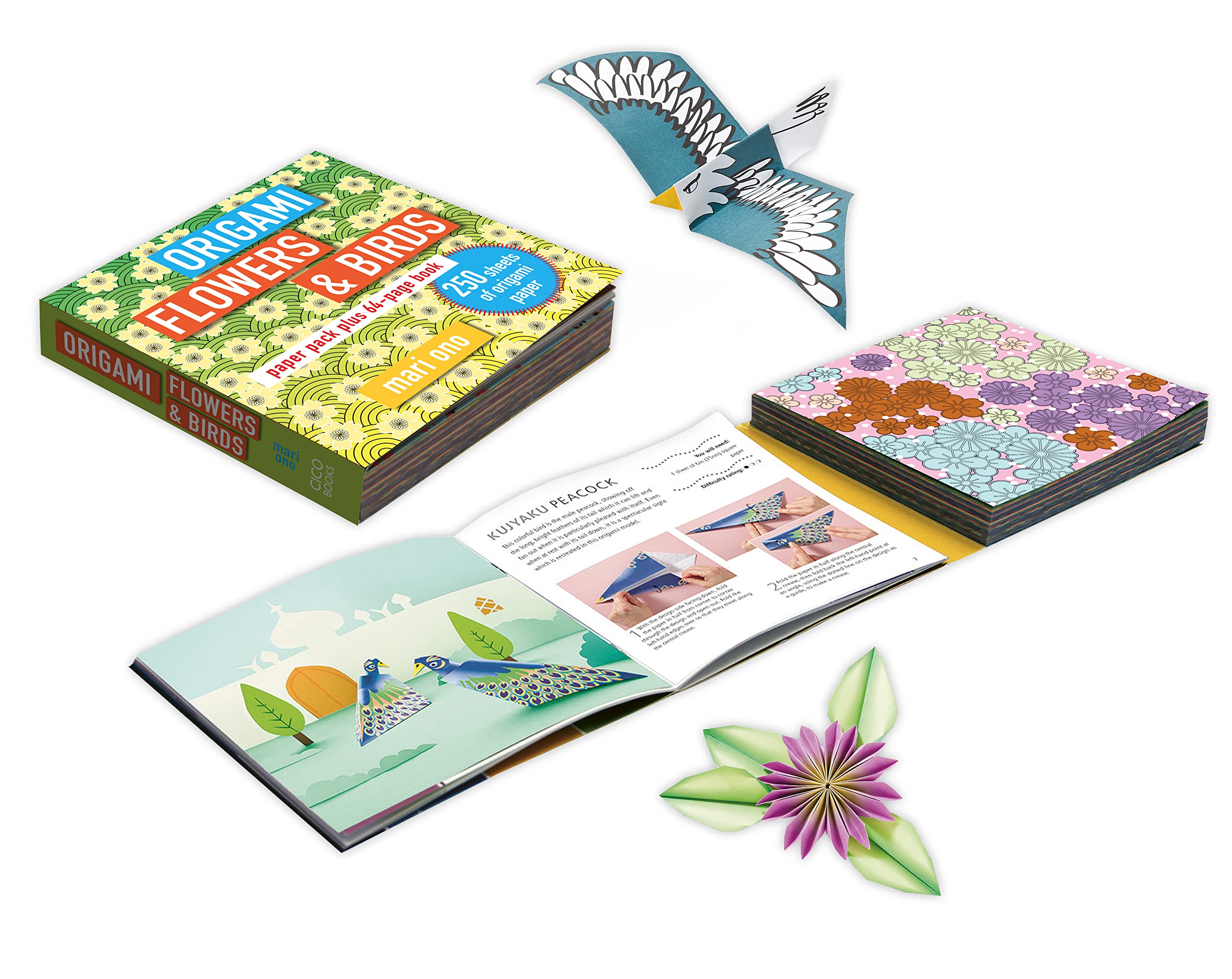 Origami Flowers and Birds by Mari Ono (Paperback Book)