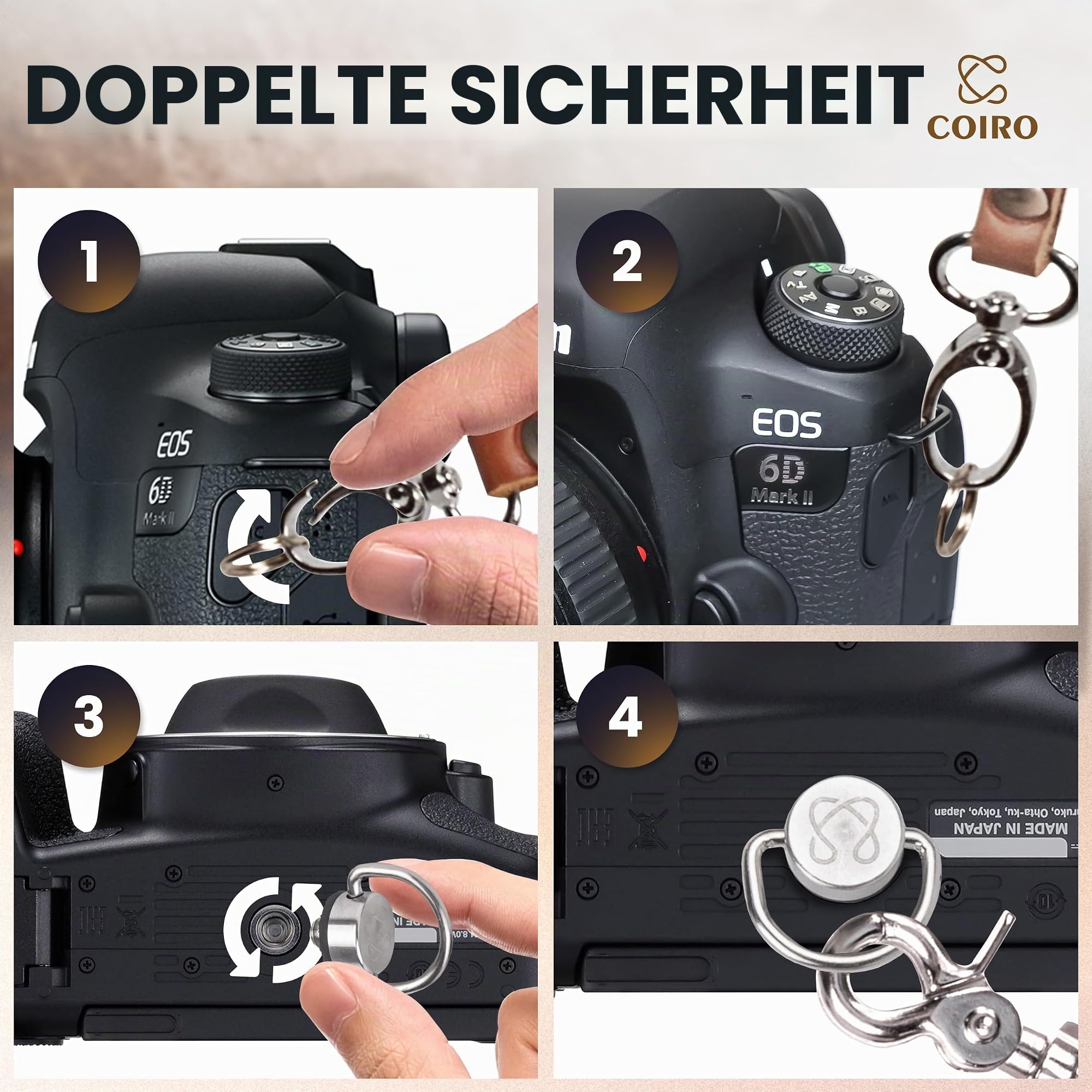 C Coiro Kamera-Gurt für 2 Kameras – Doppelschulter Leder-Kamera-Gurt – Doppel-Kamera-Gurt für DSLR/SLR
