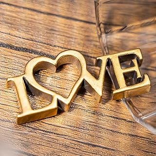 CHOVY 1PC Retro Brass Love Sculpture: Perfect Decorative Art Piece for H...
