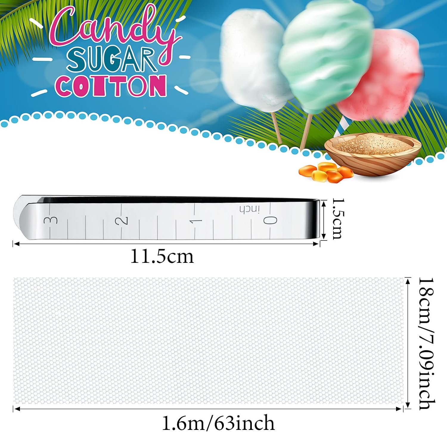 Cotton Candy Mesh and Clip Stabilizer Kit, Cotton Candy Machine Supplies